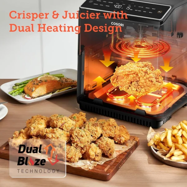 6.8Qt Air Fryer 12-in-1 Dual Blaze for 360° Crispy Meals No Shaking & Preheating To Fast Cooking with Bake Roast Broil - Image 2