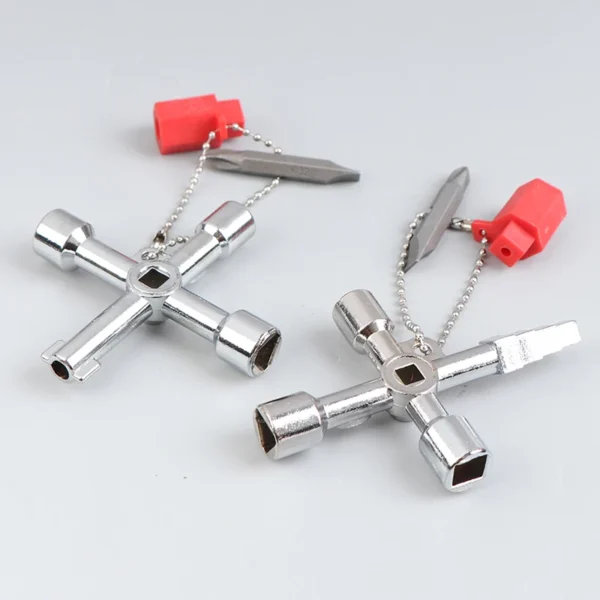 Multi-Functional Water Utility Triange Key Wrench Plumbing Spanner Square Triangle Train Electrical Cupboard Elevator Cabinet - Image 5