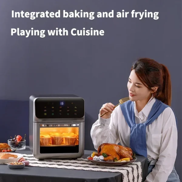 12L Electric Air Fryer Large Capacity Multi-function Convection Oven Deep Fryer Without Oil Kitchen LED Touch BPA Free 1300W - Image 4