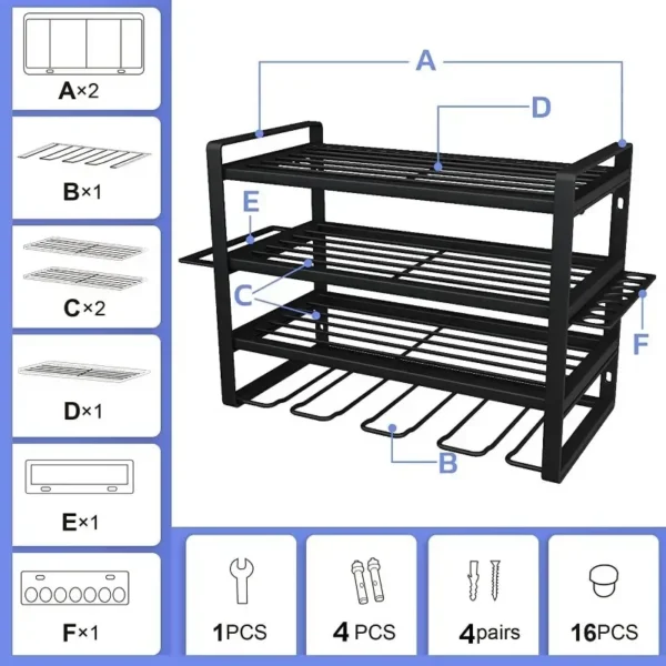 Power Tool Rack Electric Drill Holder Wall Mount Organizer Wrench Tool Workshop Screwdriver Storage Shelf Tool Organization - Image 6