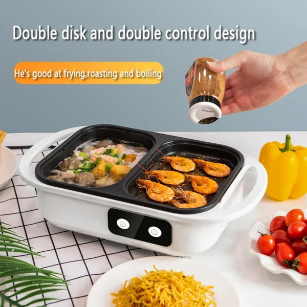 Electric Hot Pot Household Mandarin Duck Multi-function All-in-One Electric Cooking Cooker 220V Househould Non-stick Cooking - Image 2