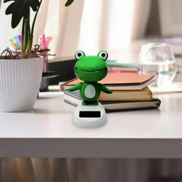 Solar Powered Shaking Head Frog Doll Car Ornament Cartoon Dancing Animated Doll Automobile Dashboard Decoration Car Accessories - Image 5