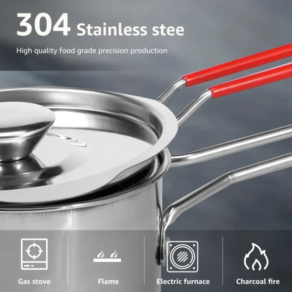 Set Deep Frying Pot Kitchen Fryer With Strainer Stainless Steel Tempura Fryer Pan Fry Pot Chicken Fried Chicken Cooking Tools - Image 3