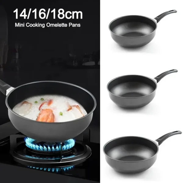 Frying Pan Mini Cooking Omelette Pans Non-stick Iron Pancake Egg Fryer With Long Handle Wok Frying Pan Kitchen Gadgets - Image 2