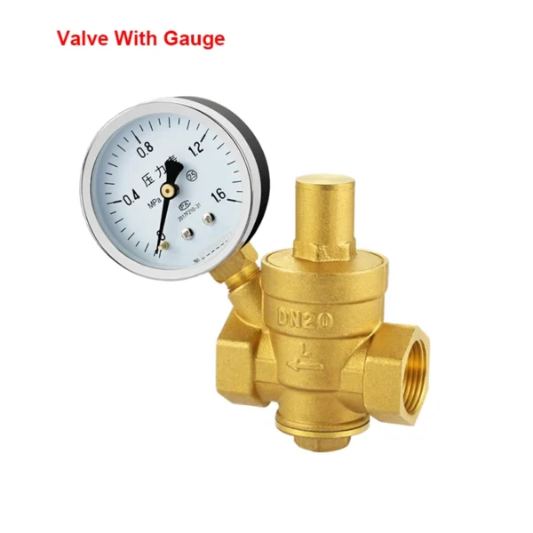 1/2" 3/4" 1" Brass Pressure Reducing Valves 1.6 MPa Pressure Gauge Adjustable type For Running Water Pipeline and Water heaters - Image 4