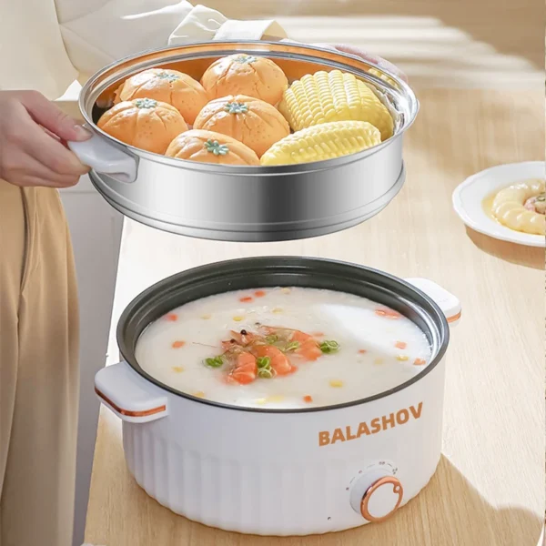 Electric Cooker Dormitory Multi Cooker Household for Hot Pot Cooking and Frying and Double Layer Soup Heater Pot Fry EU /US Plug - Image 2