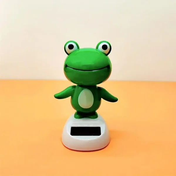 Solar Powered Shaking Head Frog Doll Car Ornament Cartoon Dancing Animated Doll Automobile Dashboard Decoration Car Accessories - Image 3