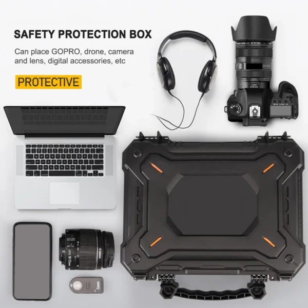 Waterproof Hard Carry Case Bag Tool Storage Box Camera Photography Safety Protector Organizer Equipment Tool Box with Sponge - Image 3