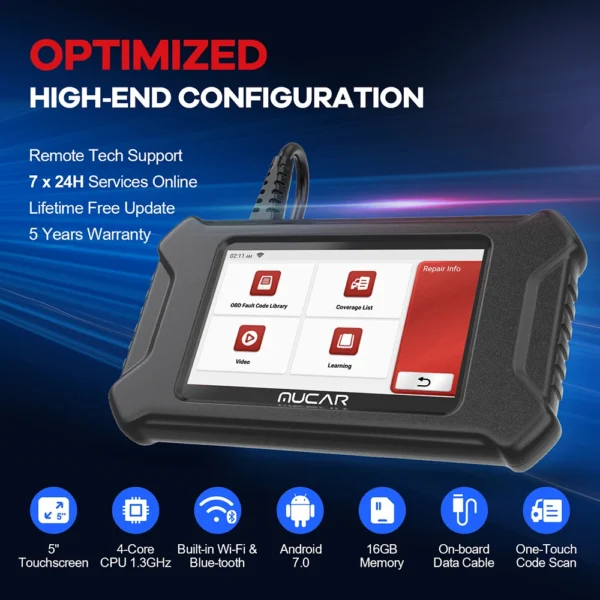 MUCAR CS90 OBD2 Car diagnostic tools Automobile scanner ECM full System 28 resets for all car lifetime free update code reader - Image 5