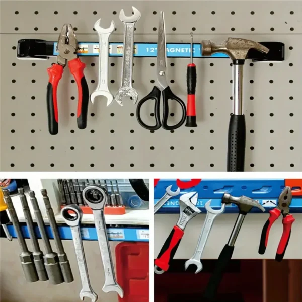 Magnetic Tool Holder,Heavy-duty Magnet Bar Strip Rack,Wrench Tool cabinet Wall Mounted Storage Tool Bar Strip for Tool Organizer - Image 6