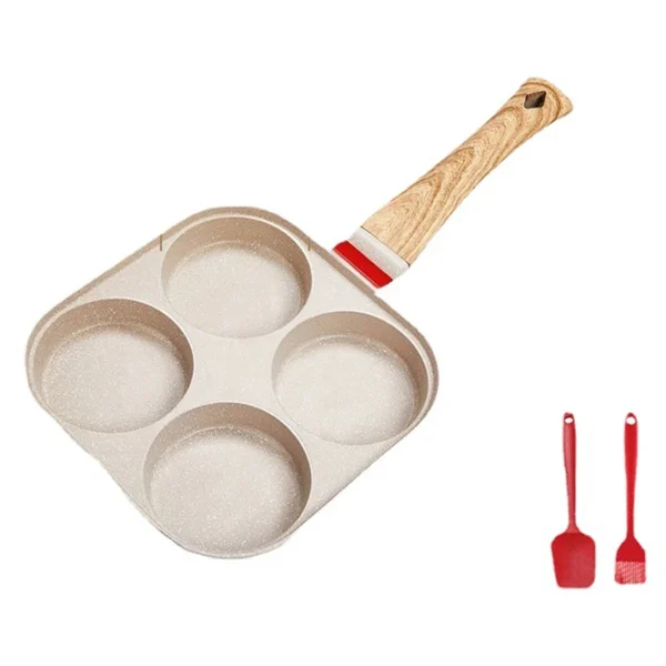 Four-hole Frying Pot Pan Thickened Omelet Pan Non-stick Egg Pancake Steak Pan Cooking Egg Ham Pans Breakfast Maker Cookware - Image 2