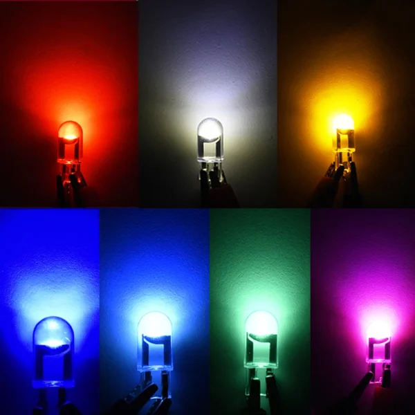 10/20pcs W5W Led T10 Car Light COB Glass 6000K White Auto Automobiles License Plate Lamp Dome Read DRL Bulb Style 12V Red Blue - Image 5