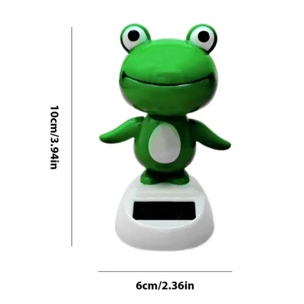 Solar Powered Shaking Head Frog Doll Car Ornament Cartoon Dancing Animated Doll Automobile Dashboard Decoration Car Accessories - Image 6