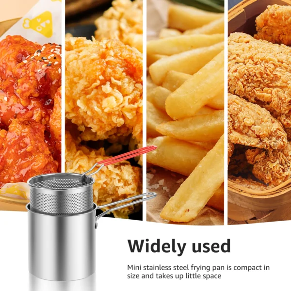 Set Deep Frying Pot Kitchen Fryer With Strainer Stainless Steel Tempura Fryer Pan Fry Pot Chicken Fried Chicken Cooking Tools - Image 4