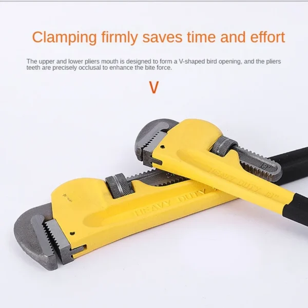 8/10/12/14/18 Inch Adjustable Plumbing Installation Pliers Spanner Heavy Duty Straight Pipe Wrench Universal Large Wrench Tool - Image 3