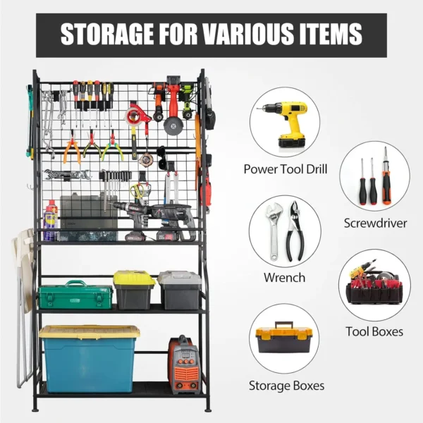 Tool Storage Organizer,Heavy Duty Tool Holder for Power Tool, Drill, Screwdriver, Wrench, Storage Shelf - Image 2