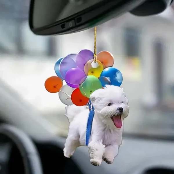 Colorful Balloon Puppy Car Pendant Car Dog Hanging Ornament Automobiles Rearview Mirror Decoration Puppy Dog Keychain Pendant - Image 5