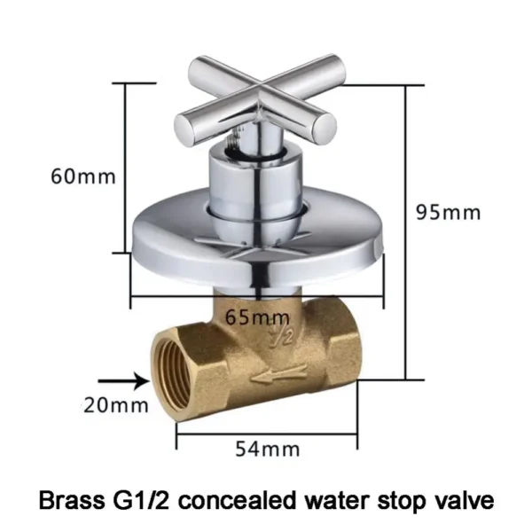 Brass Quarter Turned Full Turned Shower Stop Valve Concealed Switch Bathhouse Shower Shutoff Valve Open Quickly Plumbing Fitting - Image 5