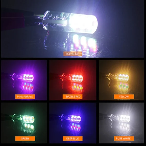 2/4pcs T10 W5W Led 194 168 W5W 5050 SMD Car Dome Reading Light Automobiles Wedge Lamp RGB LED Bulb With Remote Controller - Image 5