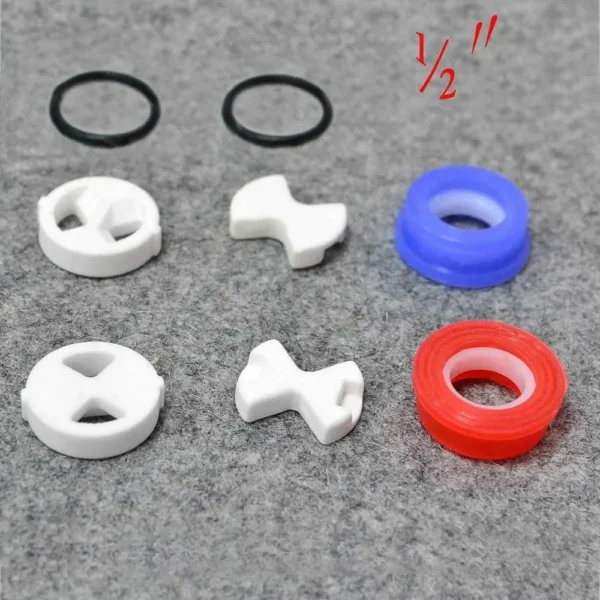 8Pcs/set Ceramic Disc Silicon Washer Insert Turn Replacement 1/2" For Valve Tap Home Plumbing Accessories Easy To Install - Image 4