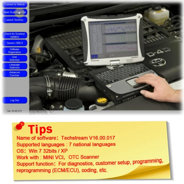 Auto Repair Software Techstream 16.00.017 For MINI VCI OTC Scanner Car Repair Tools Diagnostic Equipment For diagnostics program - Image 2