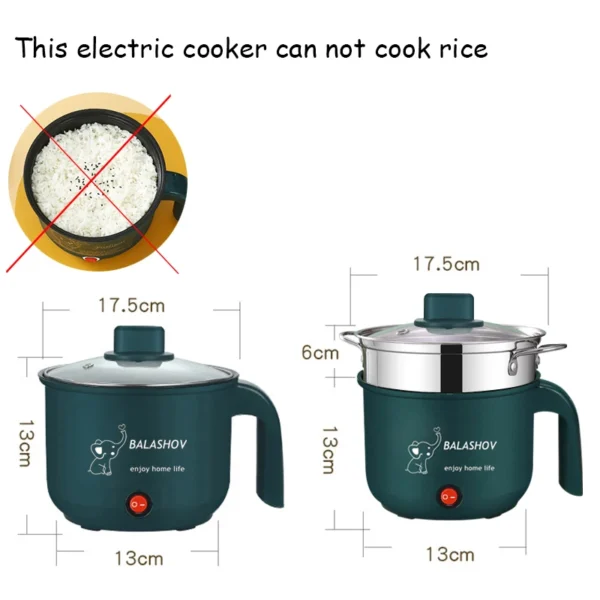 Mini Electric Cooker Non-stick Cooking 1-2 People Single/Double Hot Pot steamer Hot Pot Multifunction Electric Cooker for Home - Image 6