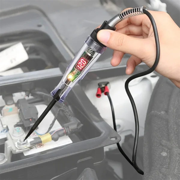 6V 12V 24V Auto Truck Voltage Circuit Tester DC Digital Display Long Probe Pen Light Bulb Automobile Diagnostic Tool Auto Repair - Image 6