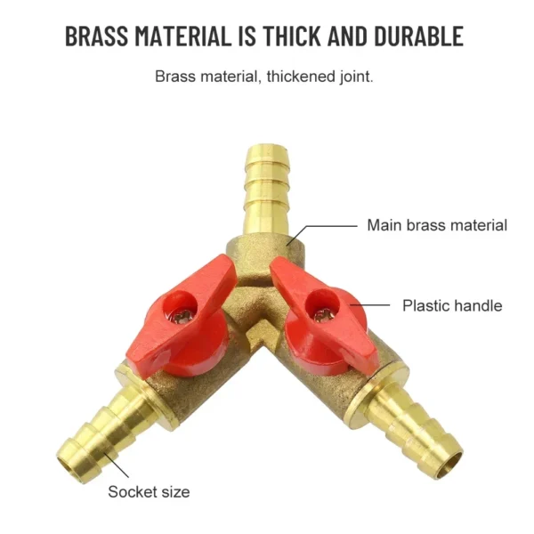 Aquarium Supplies Brass Valve Shut Off Ball Valve Brass Color Brass Material Easy To Install Plumbing Fittings - Image 2