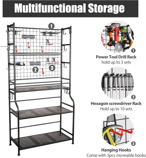 Tool Storage Organizer,Heavy Duty Tool Holder for Power Tool, Drill, Screwdriver, Wrench, Storage Shelf - Image 3