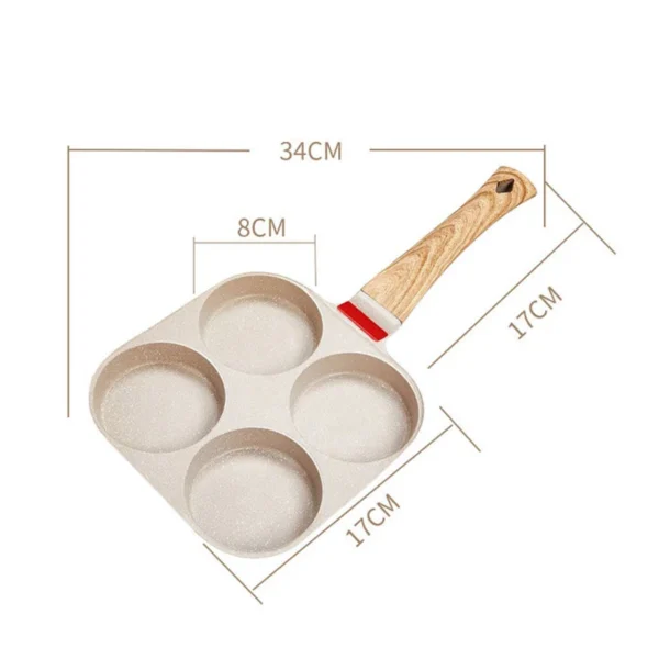 Four-hole Frying Pot Pan Thickened Omelet Pan Non-stick Egg Pancake Steak Pan Cooking Egg Ham Pans Breakfast Maker Cookware - Image 6